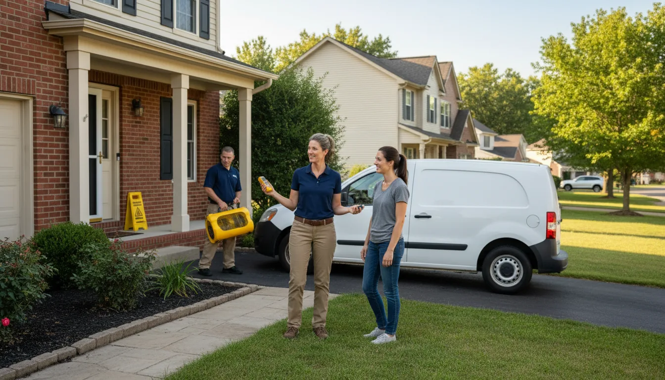 Residential water damage restoration in Maryville, IL